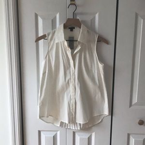 Ann Taylor Sleeveless Shirt Pleated Back Panel